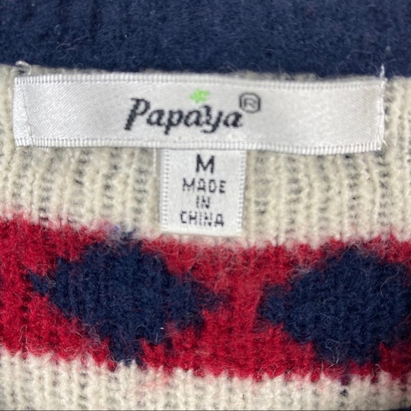 PAPAYA Fuzzy Furry Reindeer Christmas Sweater Med - Picture 5 of 8